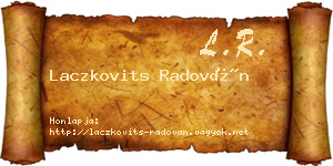 Laczkovits Radován névjegykártya